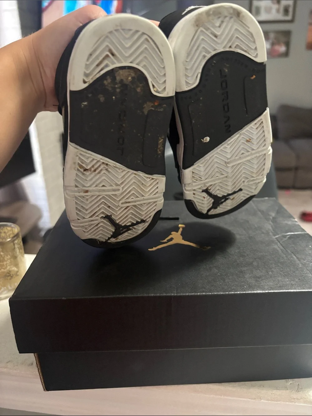 Jordan Kids Black and White High-Top Sneakers